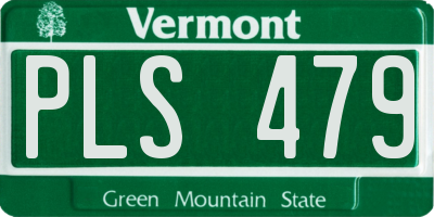 VT license plate PLS479