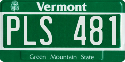 VT license plate PLS481