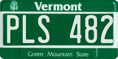 VT license plate PLS482