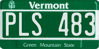 VT license plate PLS483