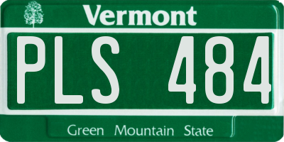 VT license plate PLS484