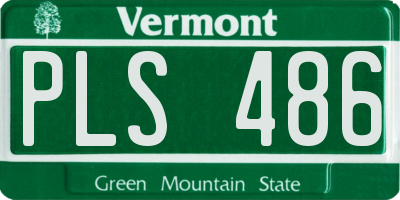 VT license plate PLS486