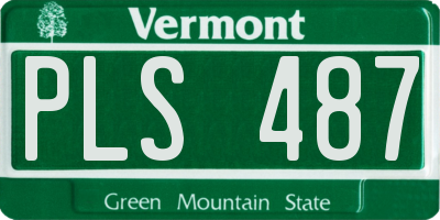VT license plate PLS487
