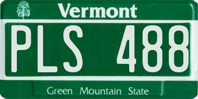 VT license plate PLS488