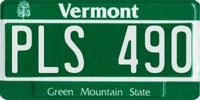 VT license plate PLS490