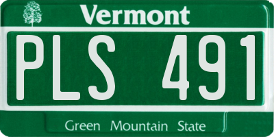 VT license plate PLS491