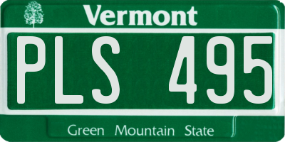 VT license plate PLS495
