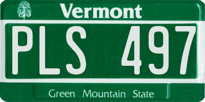 VT license plate PLS497