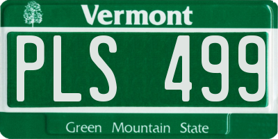VT license plate PLS499