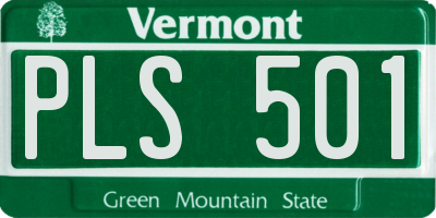 VT license plate PLS501