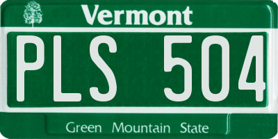 VT license plate PLS504