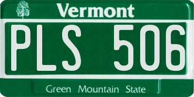 VT license plate PLS506