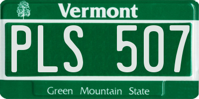 VT license plate PLS507
