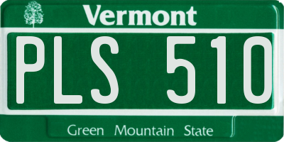 VT license plate PLS510