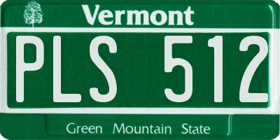 VT license plate PLS512