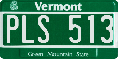 VT license plate PLS513