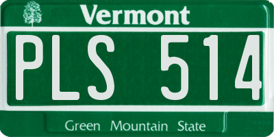 VT license plate PLS514