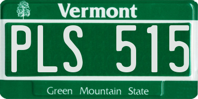 VT license plate PLS515