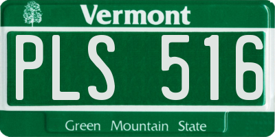 VT license plate PLS516