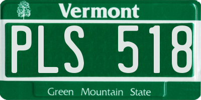 VT license plate PLS518