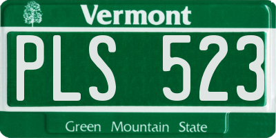 VT license plate PLS523
