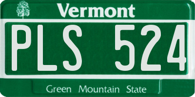 VT license plate PLS524