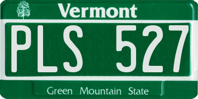 VT license plate PLS527