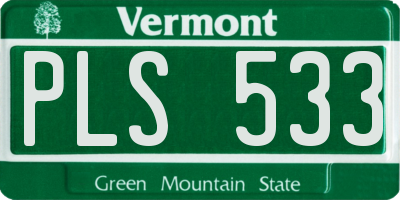 VT license plate PLS533