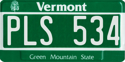 VT license plate PLS534