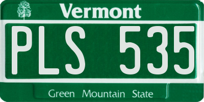 VT license plate PLS535