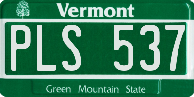 VT license plate PLS537