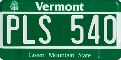 VT license plate PLS540
