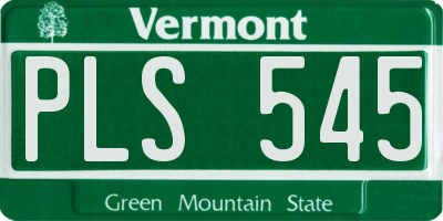 VT license plate PLS545