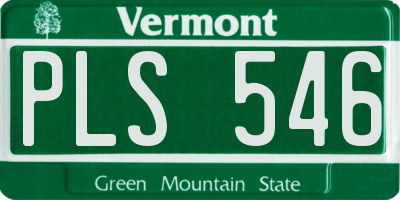VT license plate PLS546