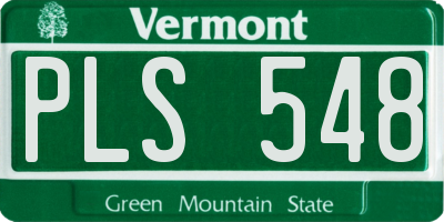 VT license plate PLS548