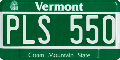 VT license plate PLS550