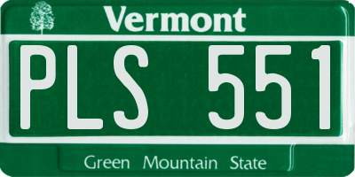 VT license plate PLS551