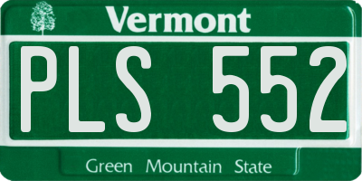 VT license plate PLS552