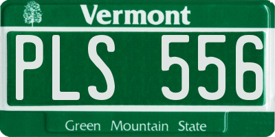 VT license plate PLS556