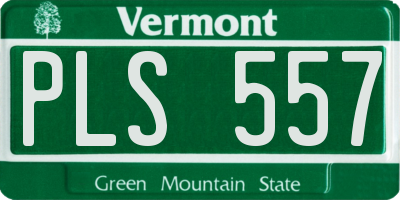 VT license plate PLS557