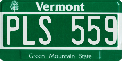 VT license plate PLS559