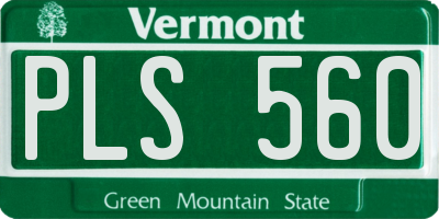 VT license plate PLS560