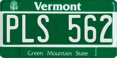 VT license plate PLS562