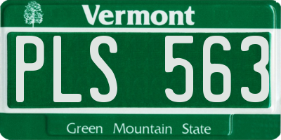 VT license plate PLS563