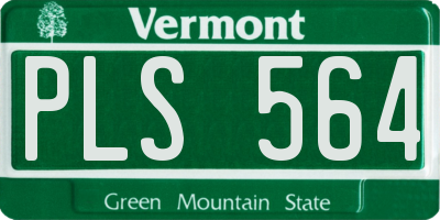 VT license plate PLS564