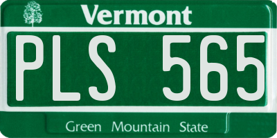VT license plate PLS565