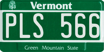 VT license plate PLS566