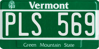 VT license plate PLS569