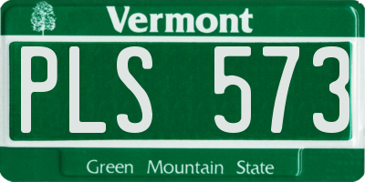 VT license plate PLS573