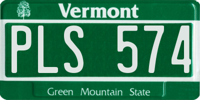 VT license plate PLS574